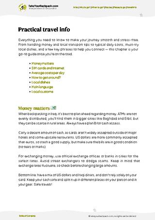 example page 7 from our offline Travel Guide for Iraq