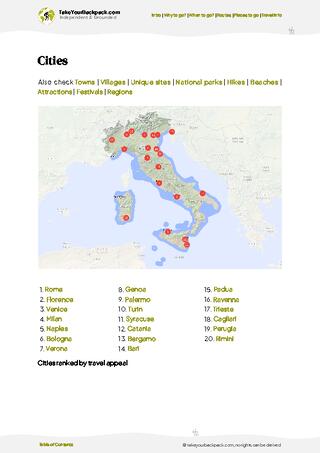 example page 6 from our offline Travel Guide for Italy