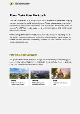 example page 1 from our offline Travel Guide for Latvia