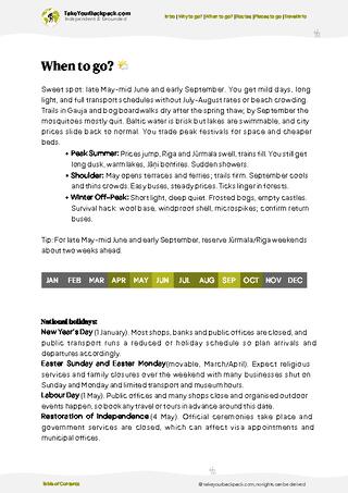 example page 3 from our offline Travel Guide for Latvia
