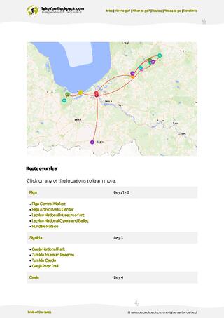 example page 4 from our offline Travel Guide for Latvia