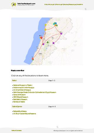 example page 4 from our offline Travel Guide for Lebanon