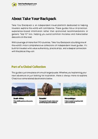 example page 1 from our offline Travel Guide for Lesotho