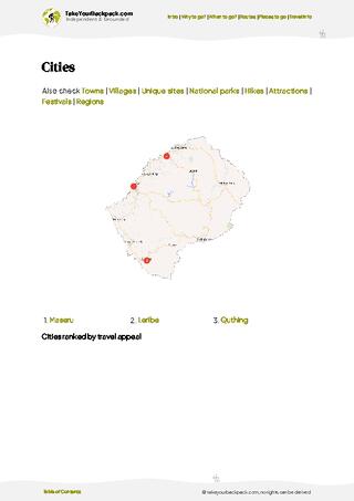 example page 6 from our offline Travel Guide for Lesotho