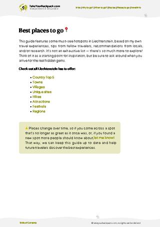 example page 5 from our offline Travel Guide for Liechtenstein