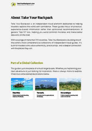 example page 1 from our offline Travel Guide for Madagascar