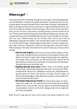example page 3 from our offline Travel Guide for Madagascar