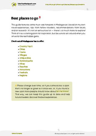 example page 5 from our offline Travel Guide for Madagascar