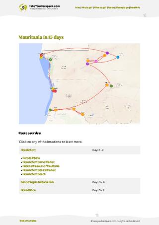 example page 4 from our offline Travel Guide for Mauritania