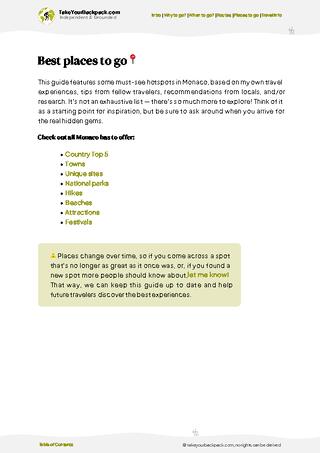 example page 5 from our offline Travel Guide for Monaco
