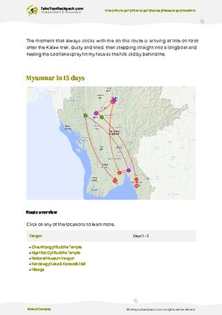 example page 4 from our offline Travel Guide for Myanmar