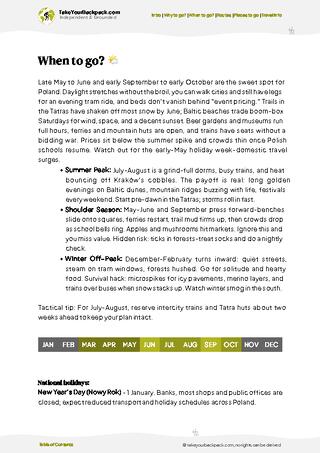 example page 3 from our offline Travel Guide for Poland