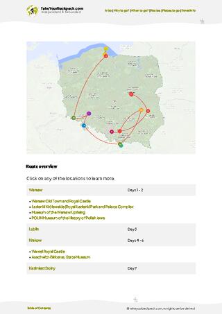 example page 4 from our offline Travel Guide for Poland