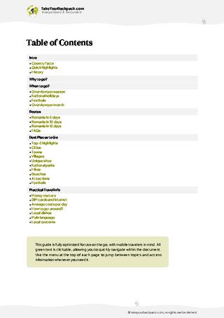 example page 2 from our offline Travel Guide for Romania