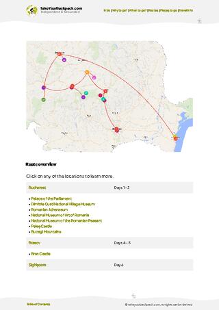 example page 4 from our offline Travel Guide for Romania