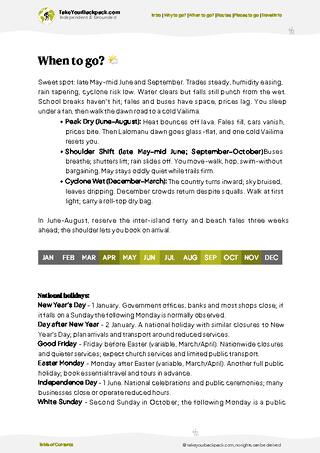 example page 3 from our offline Travel Guide for Samoa