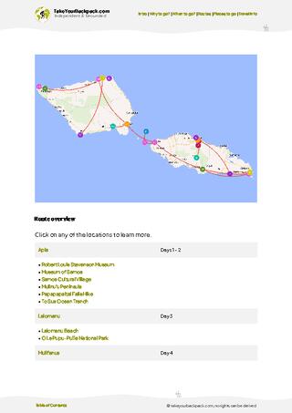 example page 4 from our offline Travel Guide for Samoa