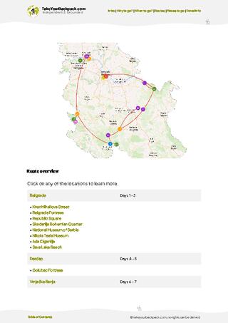 example page 4 from our offline Travel Guide for Serbia
