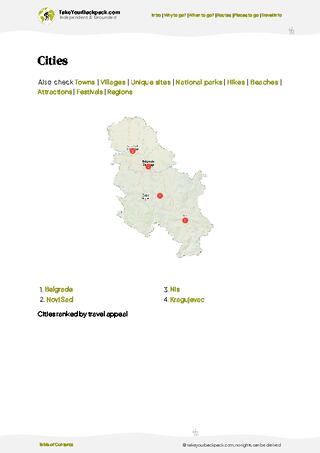 example page 6 from our offline Travel Guide for Serbia