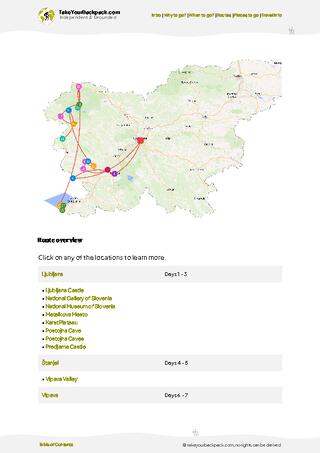example page 4 from our offline Travel Guide for Slovenia