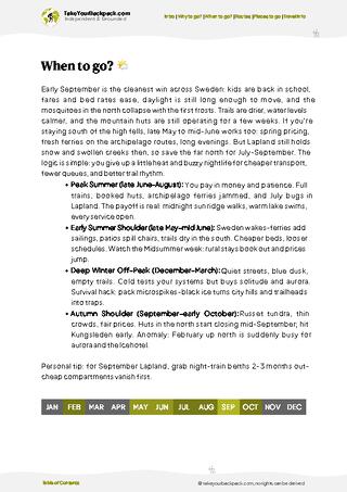 example page 3 from our offline Travel Guide for Sweden