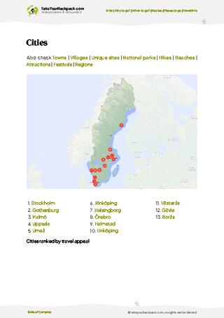 example page 6 from our offline Travel Guide for Sweden