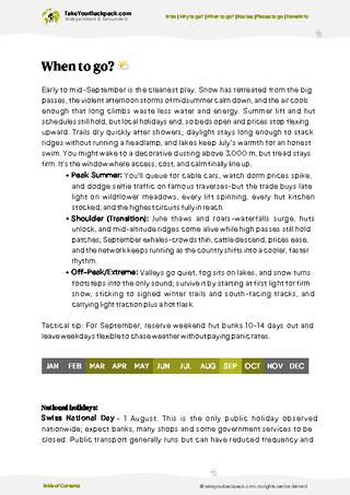example page 3 from our offline Travel Guide for Switzerland