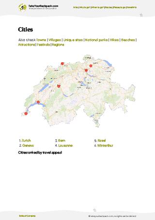example page 6 from our offline Travel Guide for Switzerland