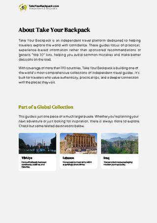 example page 1 from our offline Travel Guide for Syria