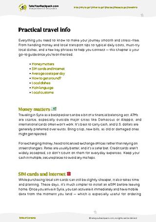 example page 7 from our offline Travel Guide for Syria