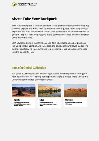 example page 1 from our offline Travel Guide for Tunisia