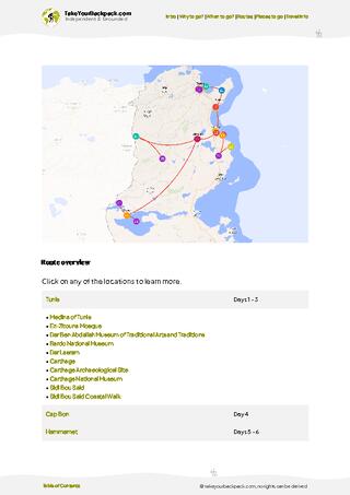 example page 4 from our offline Travel Guide for Tunisia