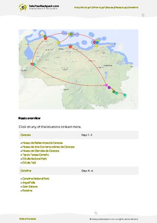 example page 4 from our offline Travel Guide for Venezuela