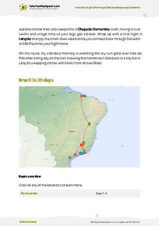 example page 4 from our offline Travel Guide for Brazil