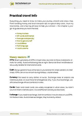 example page 7 from our offline Travel Guide for Brazil
