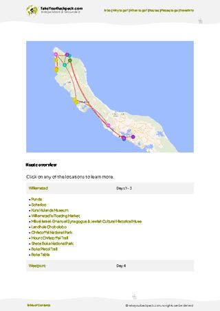 example page 4 from our offline Travel Guide for Curaçao
