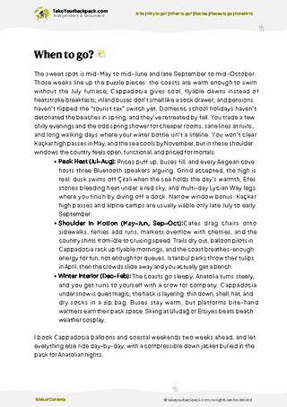 example page 3 from our offline Travel Guide for Türkiye