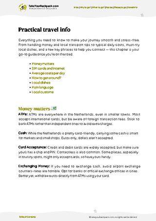 example page 7 from our offline Travel Guide for Netherlands