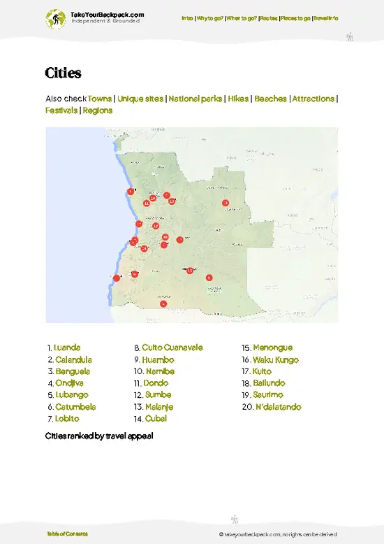 example page 6 from our offline Travel Guide for Angola