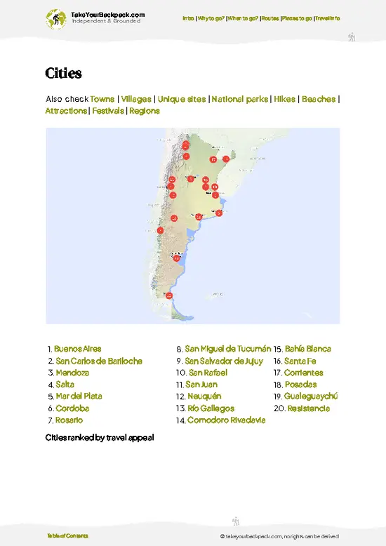 example page 6 from our offline Travel Guide for Argentina