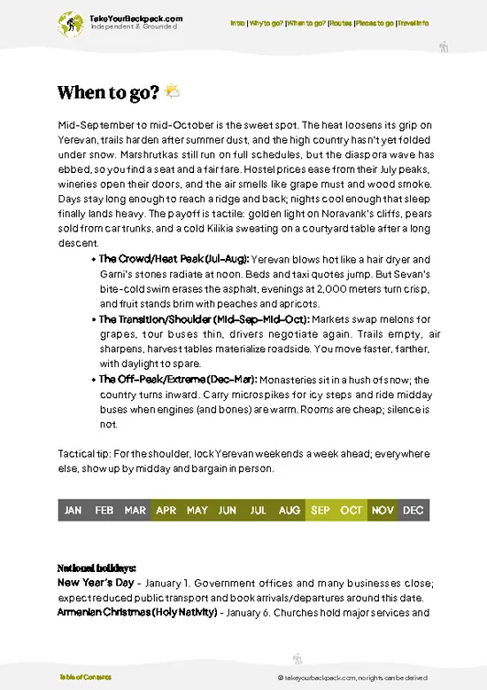 example page 3 from our offline Travel Guide for Armenia
