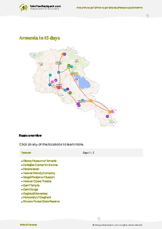 example page 4 from our offline Travel Guide for Armenia