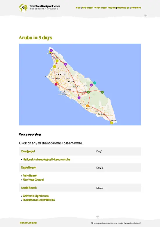 example page 4 from our offline Travel Guide for Aruba