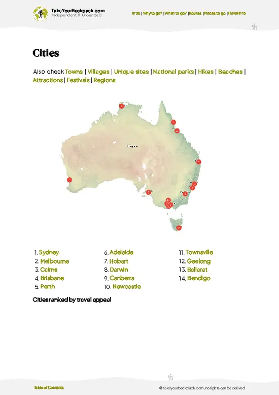 example page 6 from our offline Travel Guide for Australia