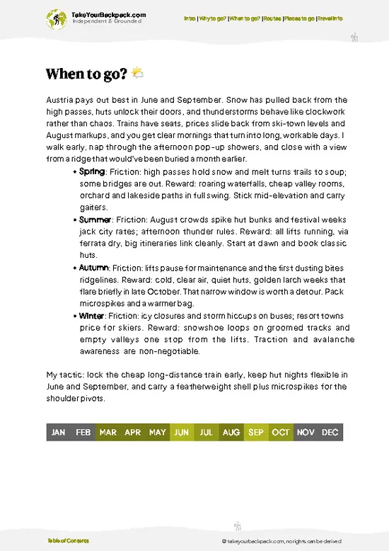 example page 3 from our offline Travel Guide for Austria