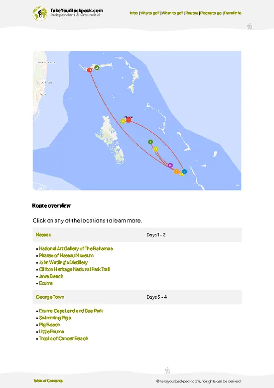 example page 4 from our offline Travel Guide for Bahamas