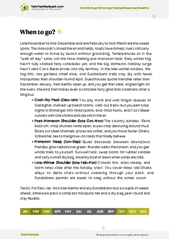 example page 3 from our offline Travel Guide for Bangladesh