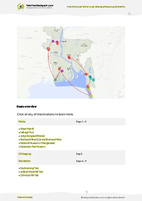 example page 4 from our offline Travel Guide for Bangladesh