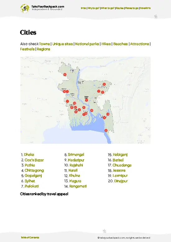 example page 6 from our offline Travel Guide for Bangladesh