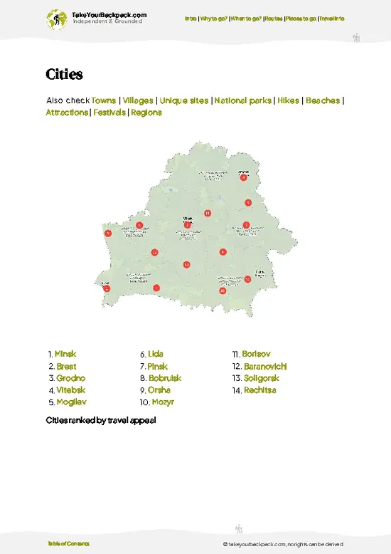 example page 6 from our offline Travel Guide for Belarus